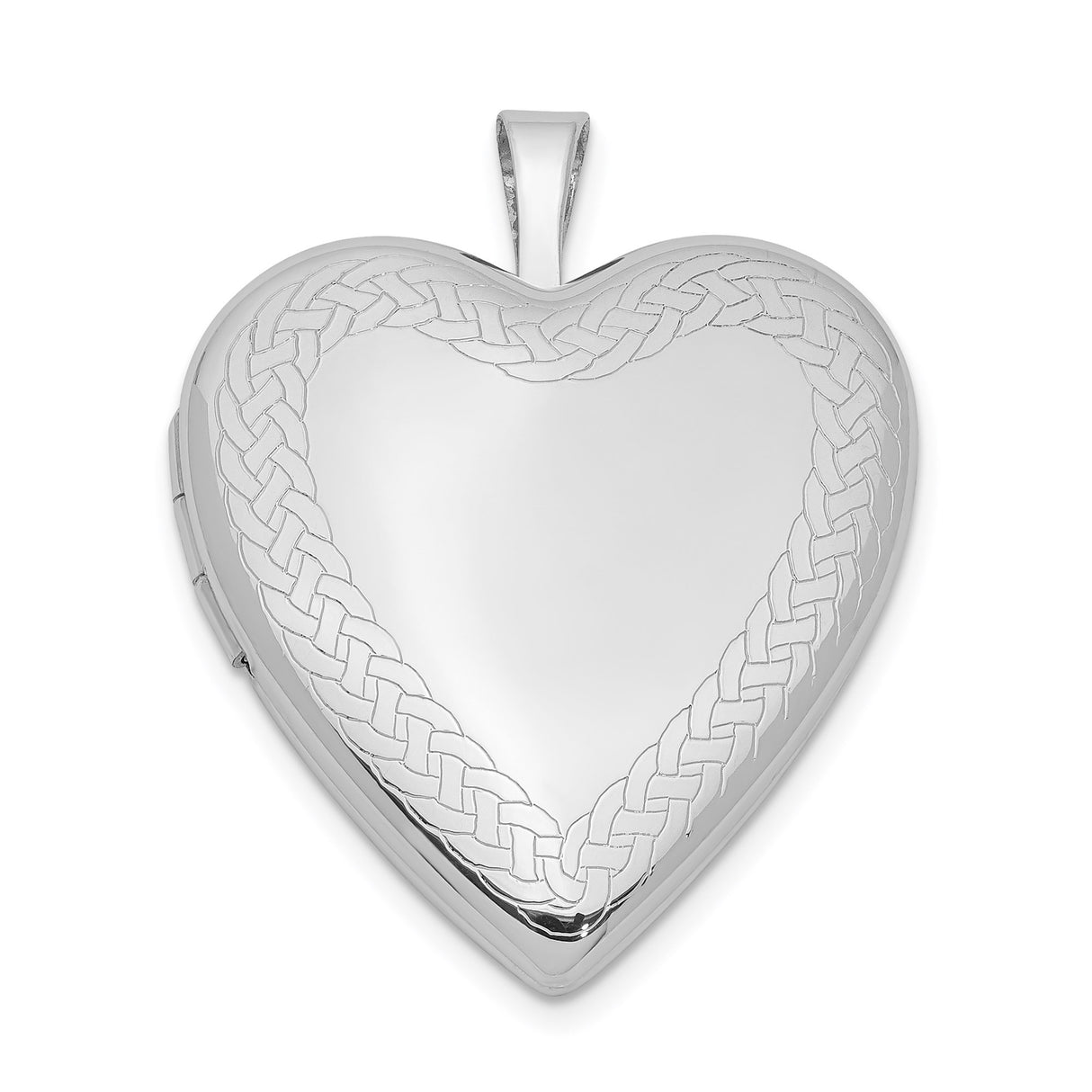 Sterling Silver Heart Locket Pendant with Celtic Knot Border, Symbolic Memory Keepsake Jewelry