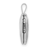 Butterflies Heart Locket Charm Pendant in Real 925 Sterling Silver