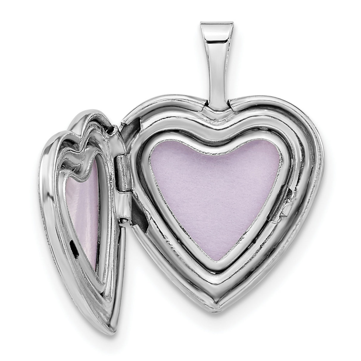 Butterflies Heart Locket Charm Pendant in Real 925 Sterling Silver