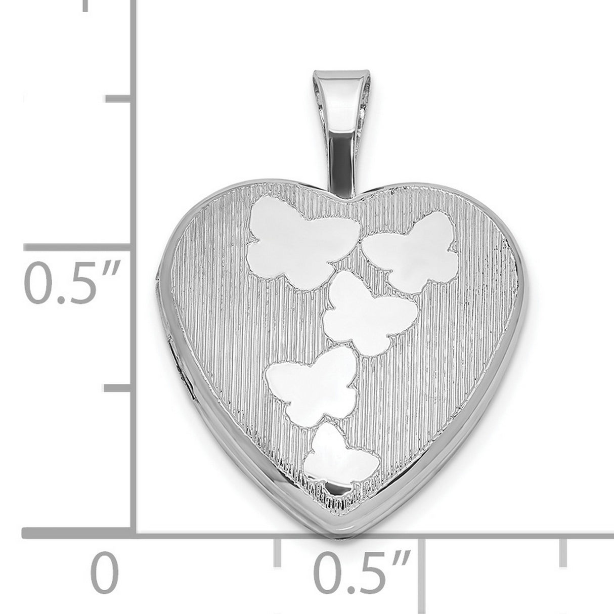 Butterflies Heart Locket Charm Pendant in Real 925 Sterling Silver