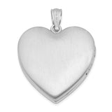 Sterling Silver Cross Pendant with Dove Detail, Heart Locket and Faith Message