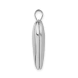 Sterling Silver Heart Locket Pendant with Brushed Center and Polished Edge