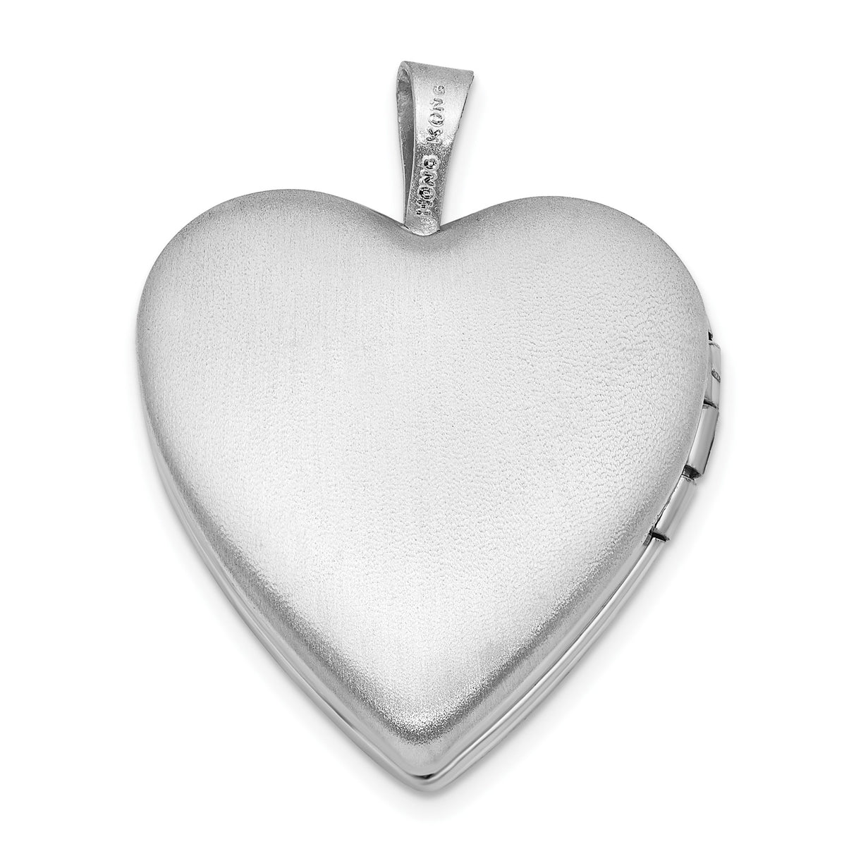 Sterling Silver Heart Locket Pendant with Open Heart Design and Clear Crystals