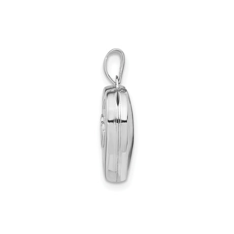 Sterling Silver Heart Locket Pendant with Double Hearts and Floral Accents for Women