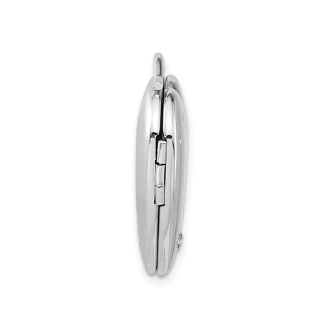 Sterling Silver Heart Locket Pendant with Diamond Accent and I Love You Message