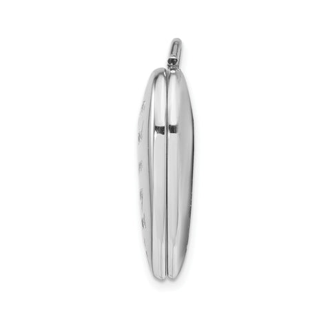 Sterling Silver Heart Shaped Memorial Locket Pendant with Starburst Engraving