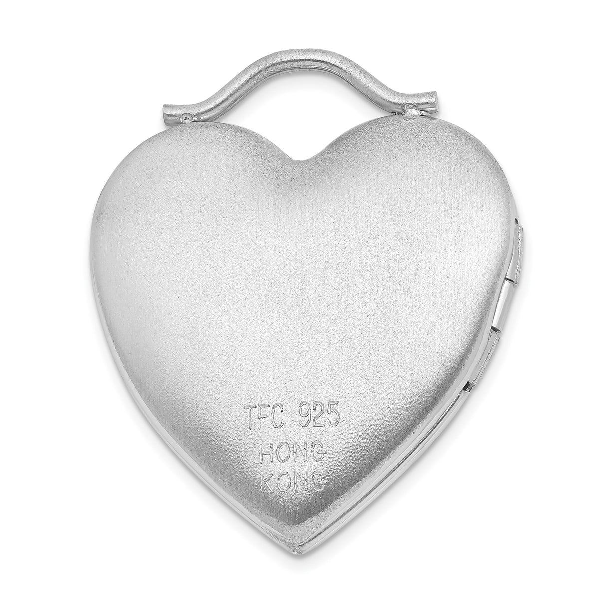 Sterling Silver Heart Locket Pendant with Clear Crystal Accents and Love Inscription for Women