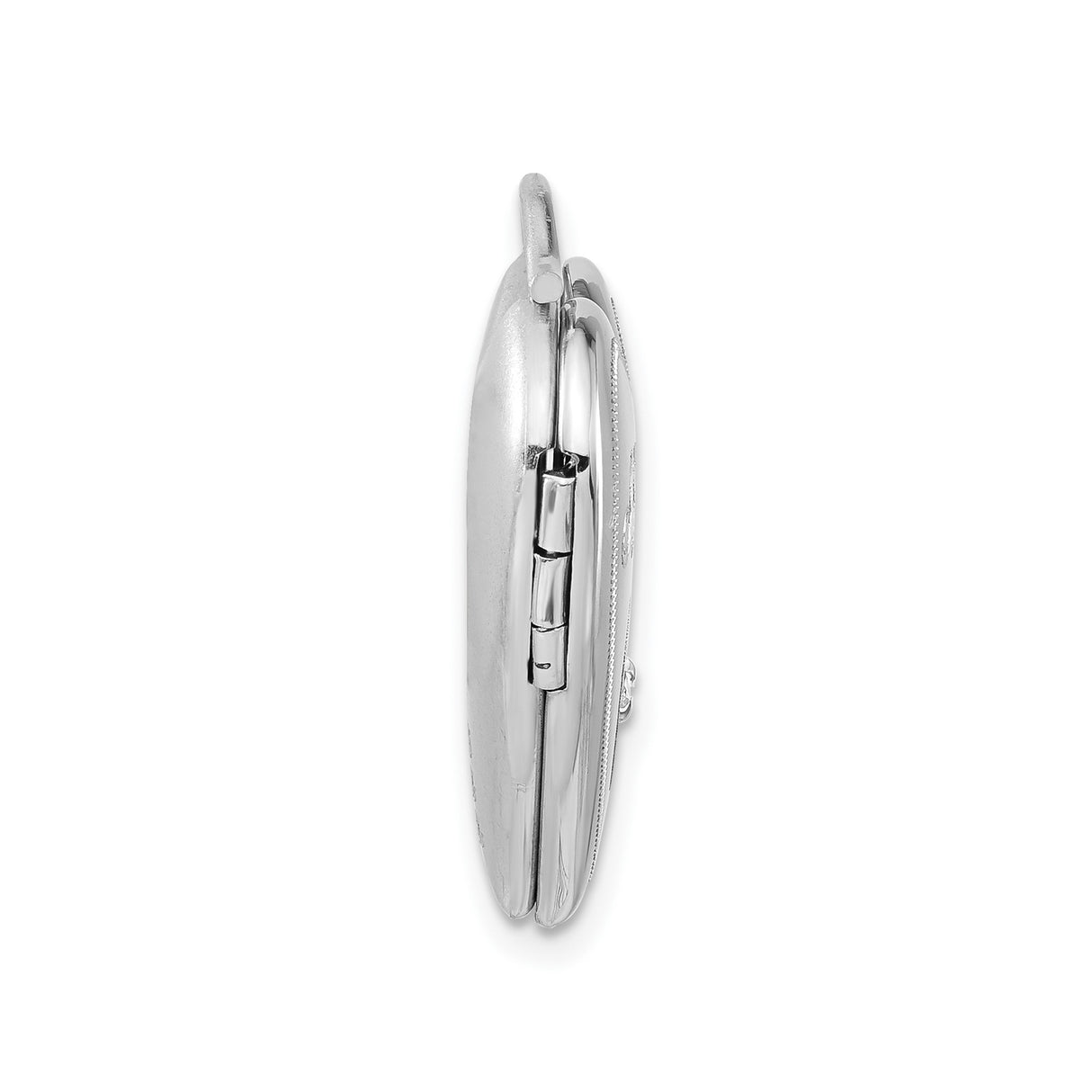 Sterling Silver Heart Locket Pendant with Diamond and Clock Detail, Romantic Message Design