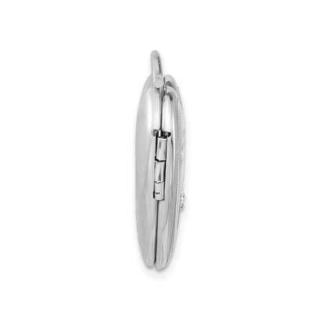 Sterling Silver Heart Locket Pendant with Diamond and Clock Detail, Romantic Message Design