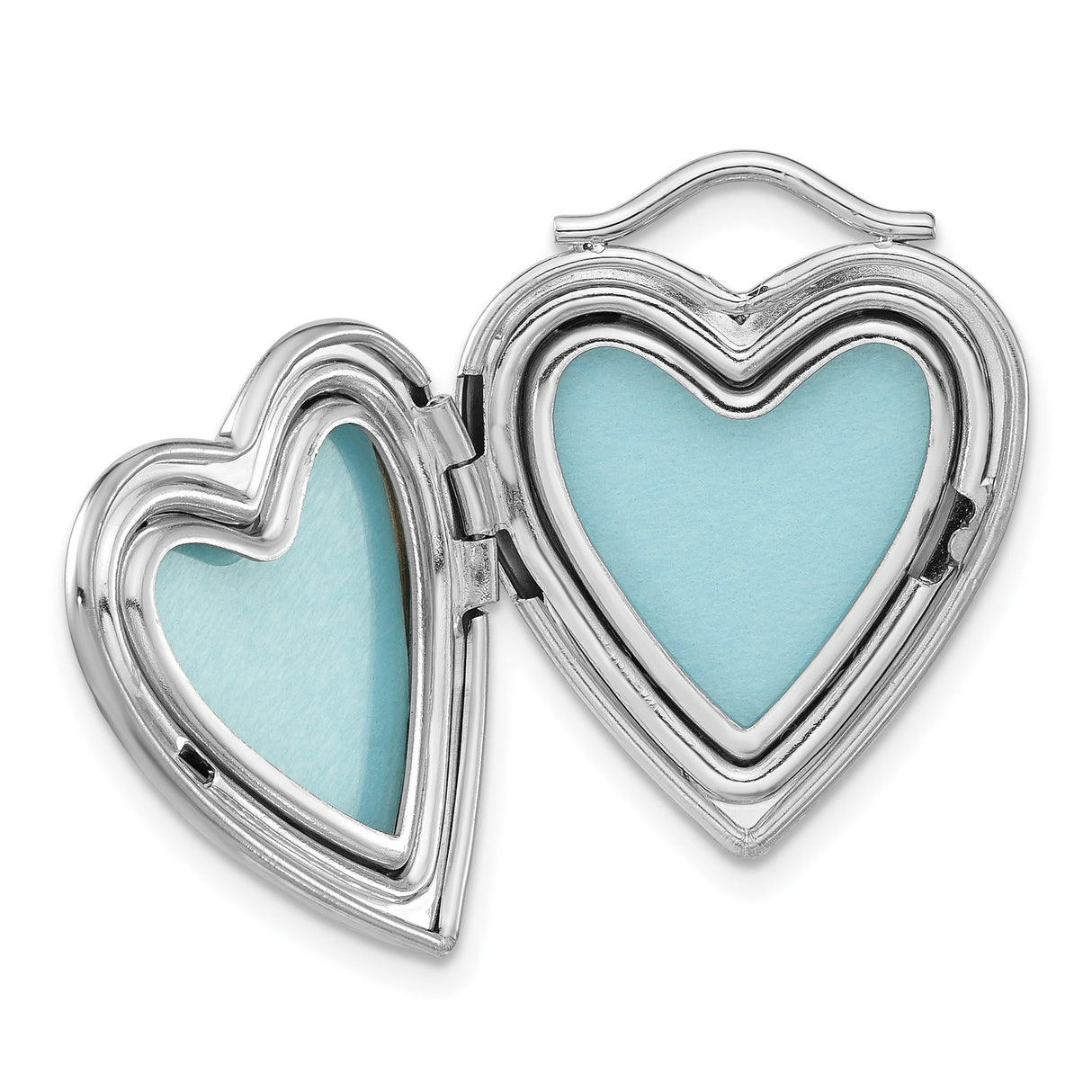 Sterling Silver Heart Locket Pendant with Diamond and Clock Detail, Romantic Message Design