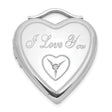 Sterling Silver Heart Locket Pendant with Diamond and Clock Detail, Romantic Message Design