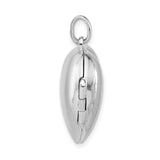 Sterling Silver Heart Locket Pendant with Polished Finish and Subtle Texture for Women