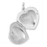 Sterling Silver Heart Locket Pendant with Polished Finish and Subtle Texture for Women
