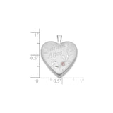 Sterling Silver Heart Locket Pendant with Quince Años Engraving and Floral Detailing