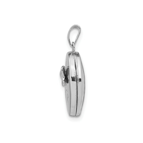Sterling Silver Butterfly Locket Pendant with Oval Design, Nature-Inspired Keepsake for Women