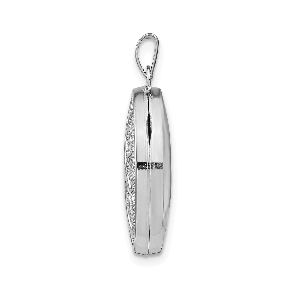 Sterling Silver Oval Tree of Life Locket Pendant with Detailed Nature Design
