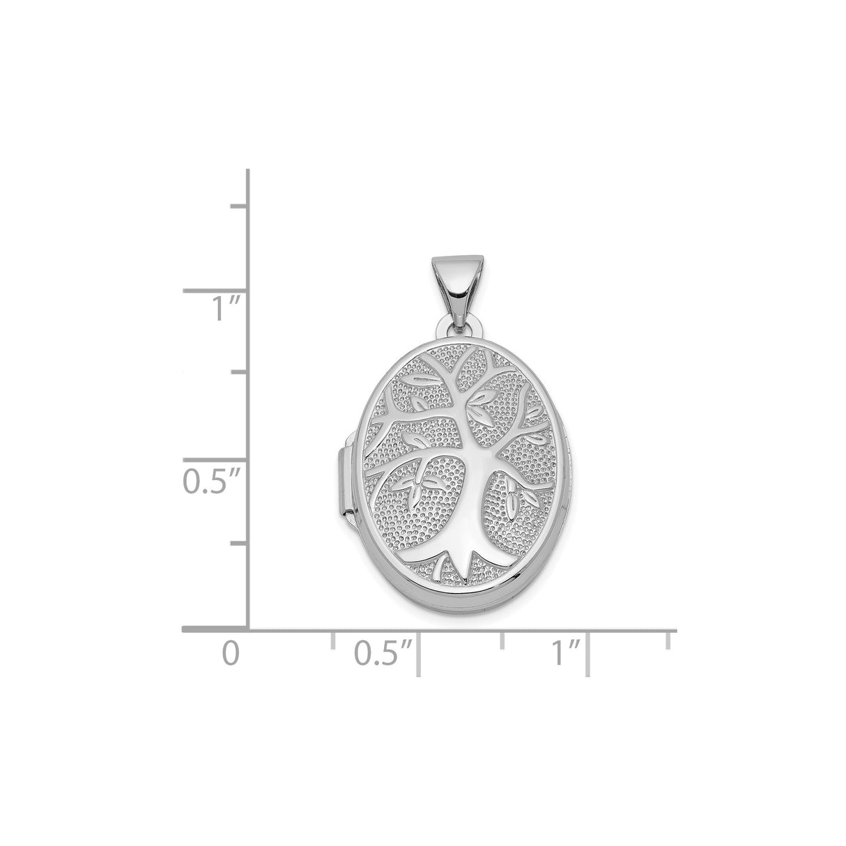 Sterling Silver Oval Tree of Life Locket Pendant with Detailed Nature Design