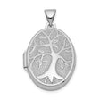 Sterling Silver Oval Tree of Life Locket Pendant with Detailed Nature Design