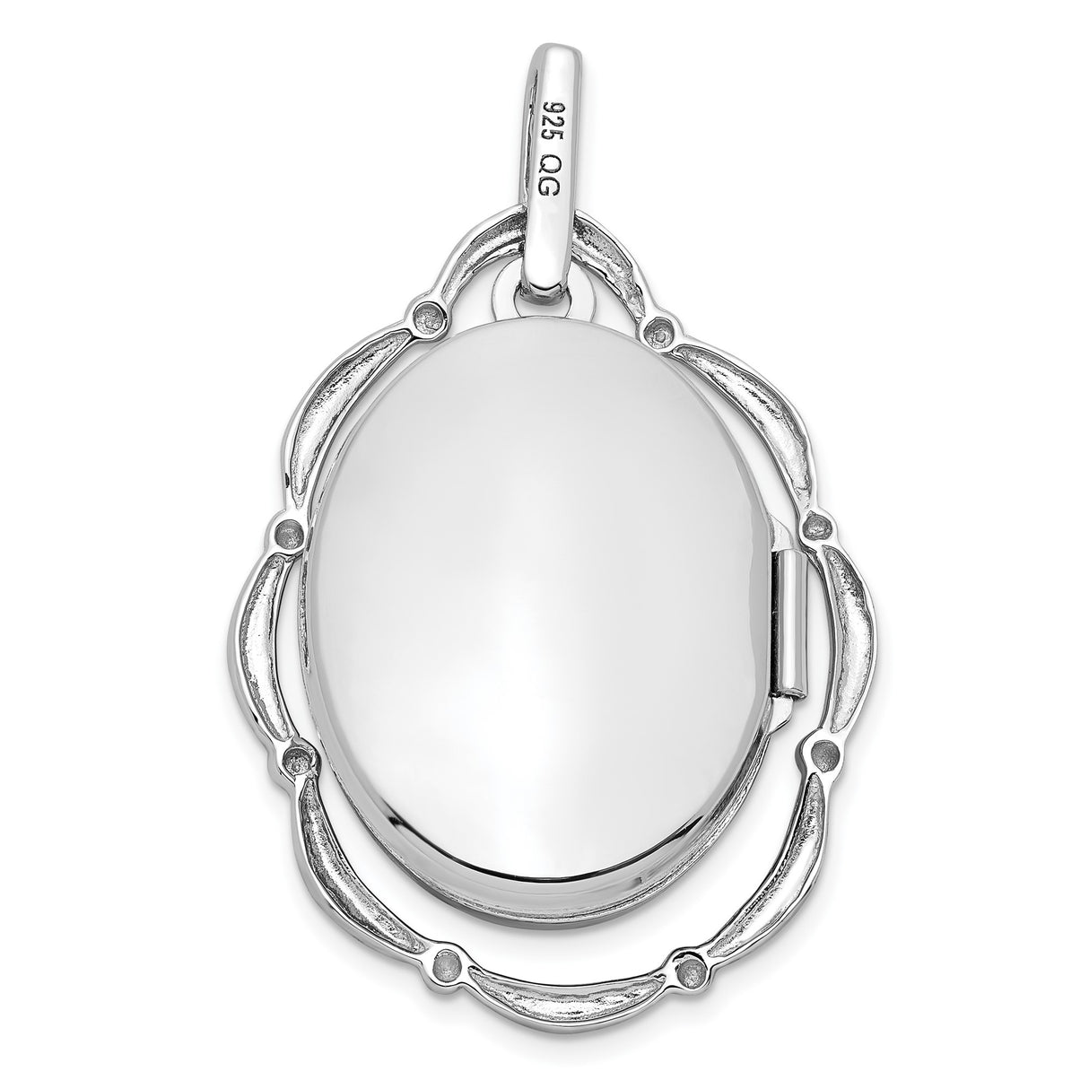 Sterling Silver Oval Locket Pendant with Floral and Leaf Design, Vintage Style Keepsake Jewelry