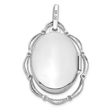 Sterling Silver Oval Locket Pendant with Floral and Leaf Design, Vintage Style Keepsake Jewelry