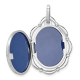 Sterling Silver Oval Locket Pendant with Floral and Leaf Design, Vintage Style Keepsake Jewelry