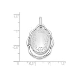 Sterling Silver Oval Locket Pendant with Floral and Leaf Design, Vintage Style Keepsake Jewelry