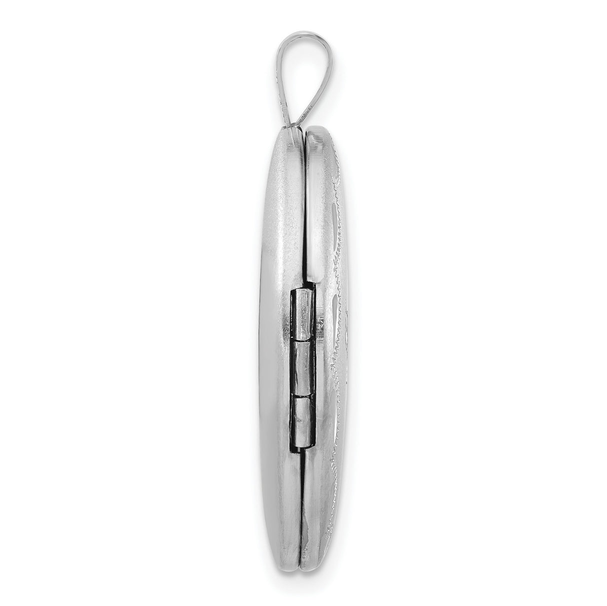 Chai Life Symbol On Satin Finish Oval Locket Charm Pendant in Real 925 Sterling Silver