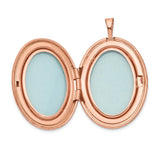 Sterling Silver Rose Gold-Plated Oval Locket Pendant with Floral Scroll Engraving, Vintage Keepsake