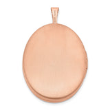 Sterling Silver Oval Locket Pendant with Laurel Wreath Engraving, Rose Gold Plated Finish