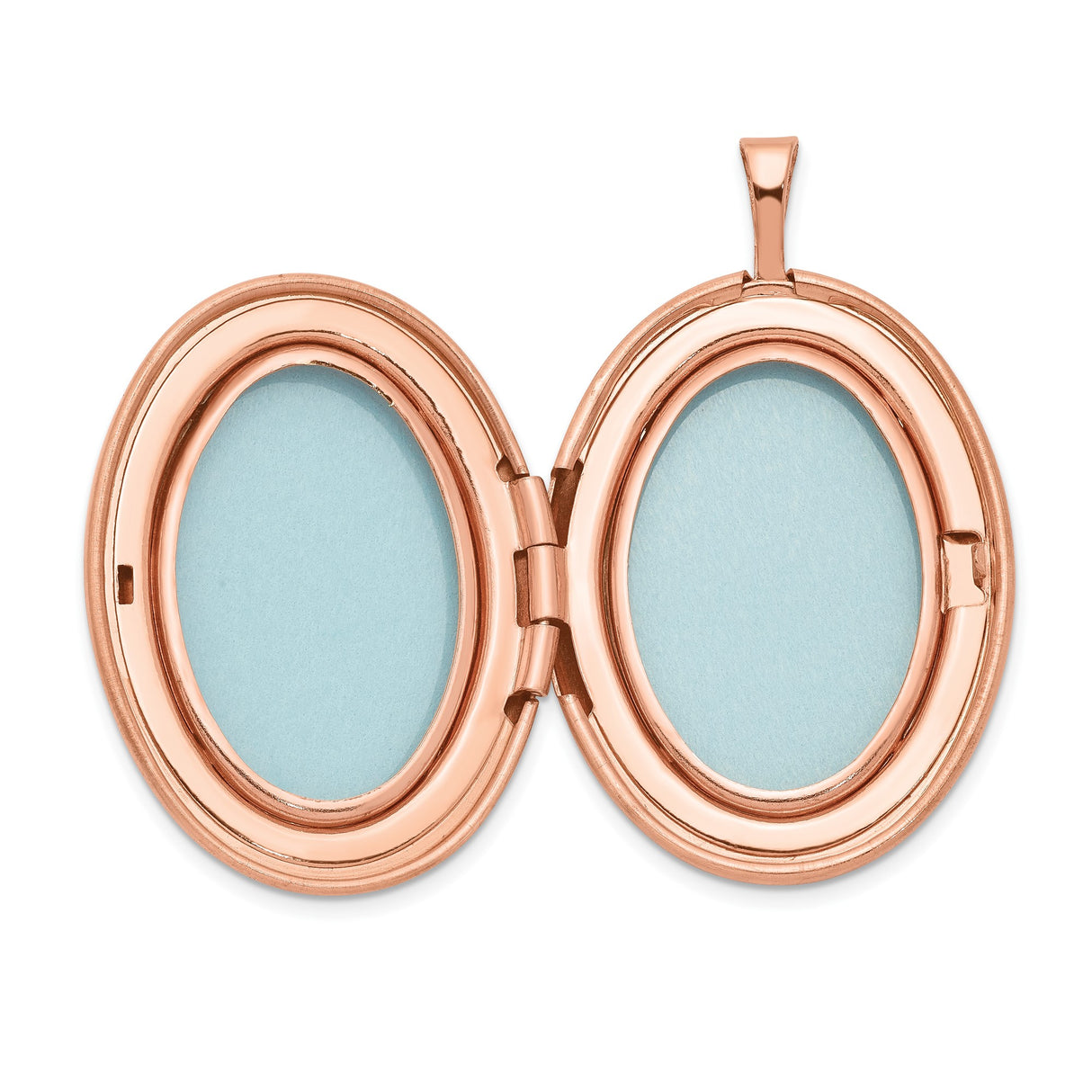 Sterling Silver Oval Locket Pendant with Laurel Wreath Engraving, Rose Gold Plated Finish
