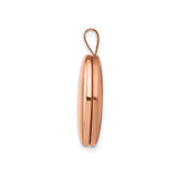 Sterling Silver Oval Locket Pendant, Rose Gold Finish, Polished, Sentimental Keepsake Jewelry