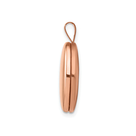 Sterling Silver Oval Locket Pendant, Rose Gold Finish, Polished, Sentimental Keepsake Jewelry