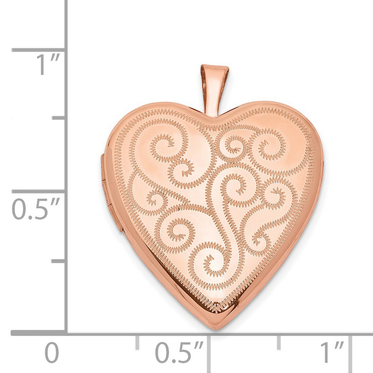 20mm Swirl Design Heart Locket Charm Pendant in Real 925 Sterling Silver