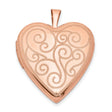 20mm Swirl Design Heart Locket Charm Pendant in Real 925 Sterling Silver