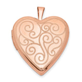 20mm Swirl Design Heart Locket Charm Pendant in Real 925 Sterling Silver