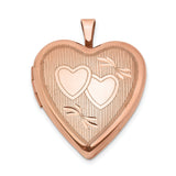 20mm Double Hearts Heart Locket Charm Pendant in Real 925 Sterling Silver