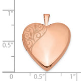 20mm Polished Swirl Heart Locket Charm Pendant in Real 925 Sterling Silver