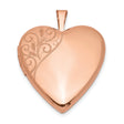 20mm Polished Swirl Heart Locket Charm Pendant in Real 925 Sterling Silver