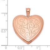 Sterling Silver Heart Locket Pendant with Rose Gold Scrollwork, Vintage Keepsake Design for Women