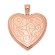 Sterling Silver Heart Locket Pendant with Rose Gold Scrollwork, Vintage Keepsake Design for Women