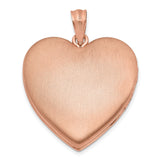 Sterling Silver Heart Locket Pendant with Rose Gold Plating and Floral Scroll Engraving