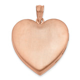Sterling Silver Heart Locket Pendant with Rose Gold Plating, Smooth Polished Engravable Design
