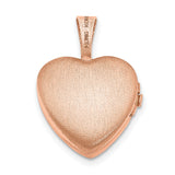 Diamond Polished 12mm Heart Locket Charm Pendant in Real 925 Sterling Silver
