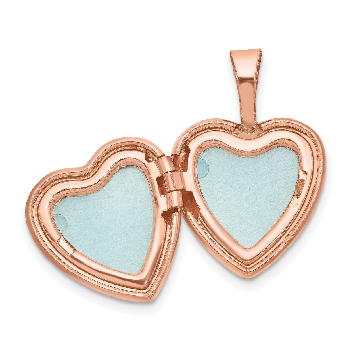 Diamond Polished 12mm Heart Locket Charm Pendant in Real 925 Sterling Silver