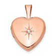 Diamond Polished 12mm Heart Locket Charm Pendant in Real 925 Sterling Silver