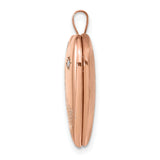 Sterling Silver Heart Locket Pendant with Diamond Accent, Rose Gold Footprints and Star Design