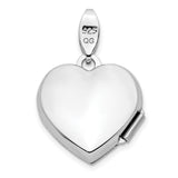 Polished Filigree Diamond Heart Locket Charm Pendant in Real 925 Sterling Silver