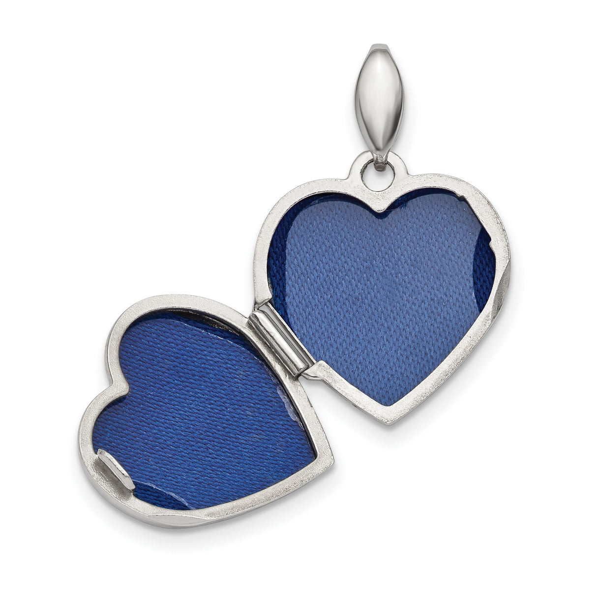 Polished Filigree Diamond Heart Locket Charm Pendant in Real 925 Sterling Silver