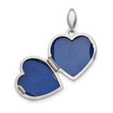 Polished Filigree Diamond Heart Locket Charm Pendant in Real 925 Sterling Silver