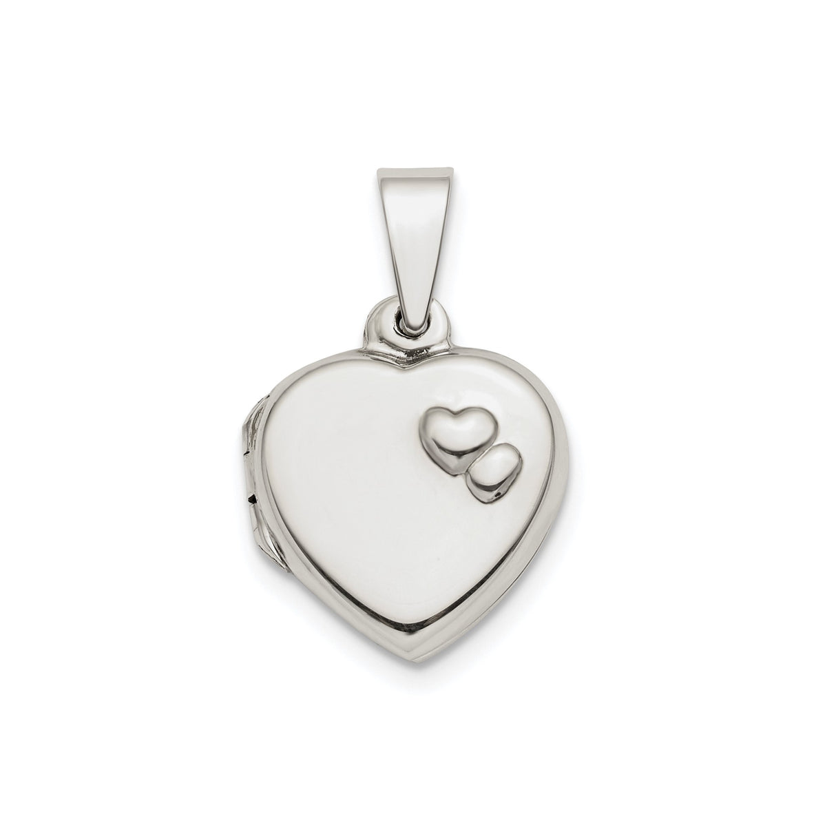Sterling Silver Heart Locket Pendant with Raised Hearts, Sentimental Keepsake Jewelry for Women